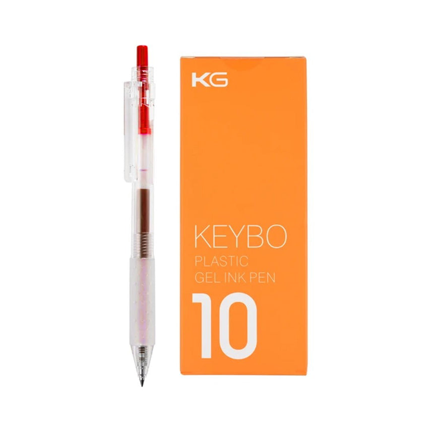 Kaco Keybo Transparent Gel Ink Pen 0.5mm - Pack Of 10 - INDOFUTURE - KEYBO Red 0.5mm - 2 - Gel Pens