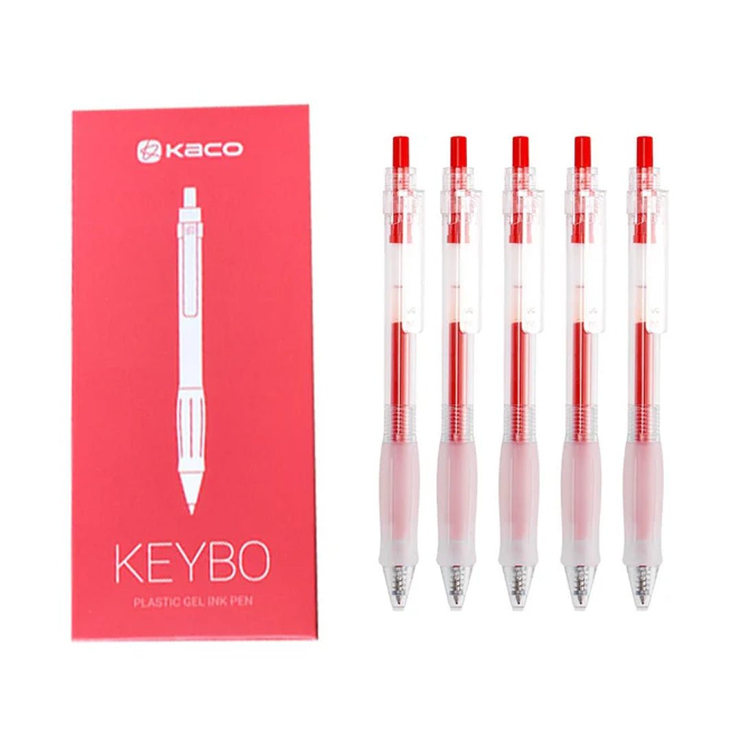 Kaco Keybo Transparent Gel Ink Pen - 5pcs - INDOFUTURE - KJ1003B - Gel Pens