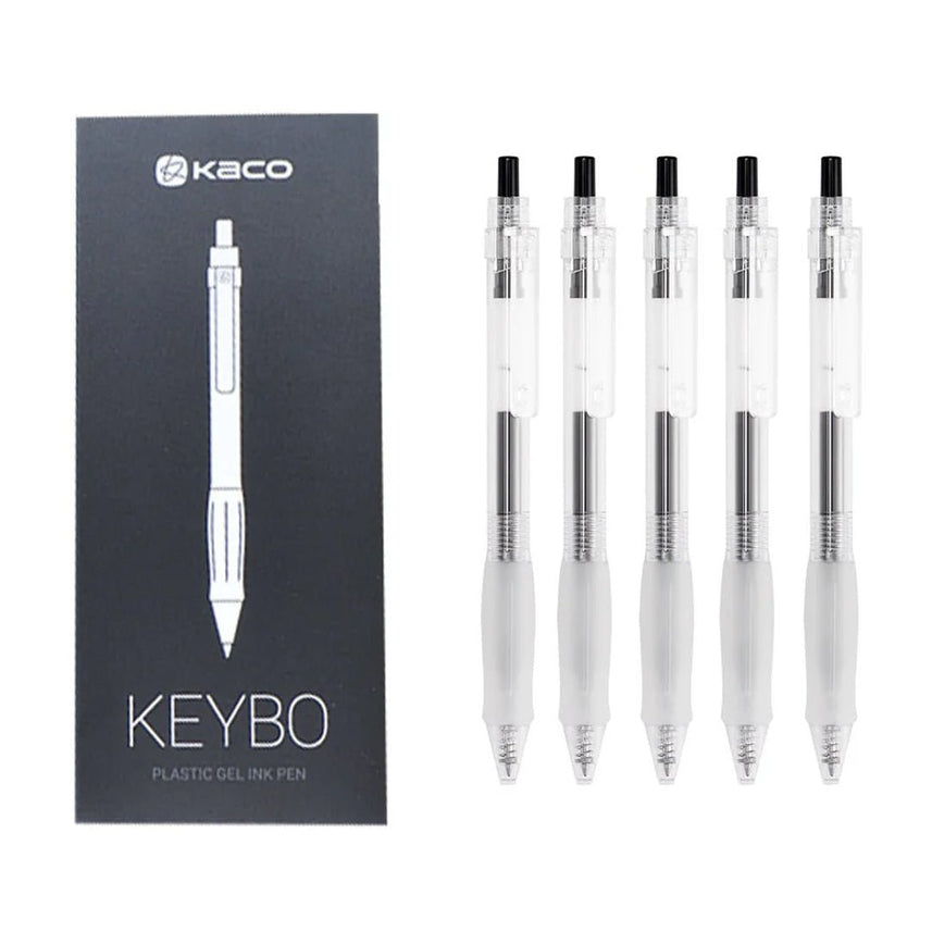 Kaco Keybo Transparent Gel Ink Pen - 5pcs - INDOFUTURE - KJ1003B - Gel Pens