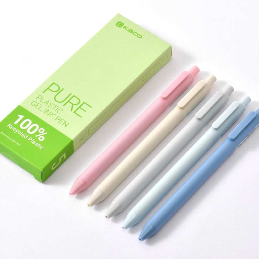 Kaco Pure Ink Pen Recycle Natural Story 5pcs/set - SCOOBOO - SY00010151 - GEL PEN
