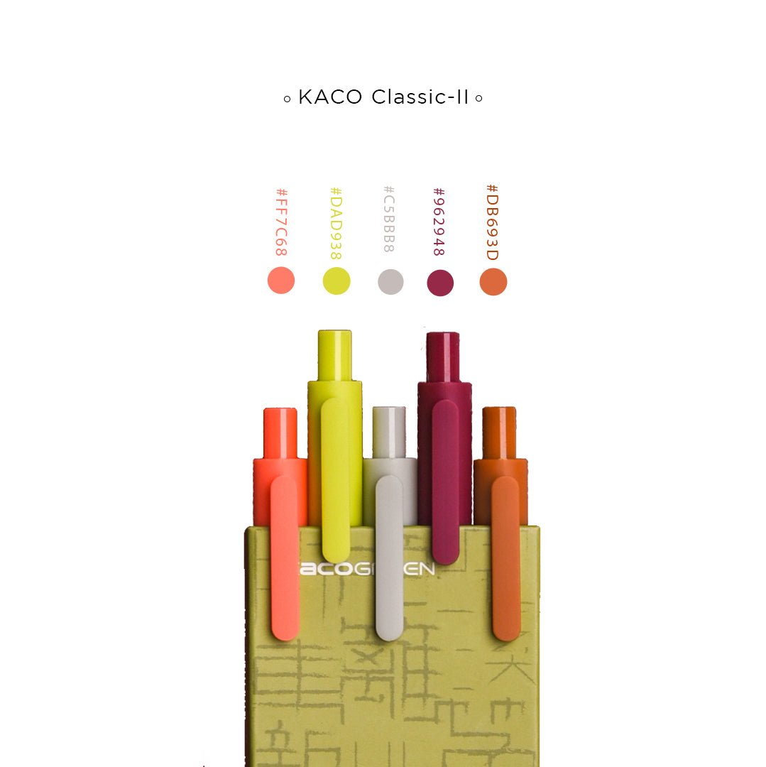 Kaco Pure Macaron Gel Pens - Set of 5 - Assorted colours 0.5mm - INDOFUTURE - Pure Macarons - Gel Pens