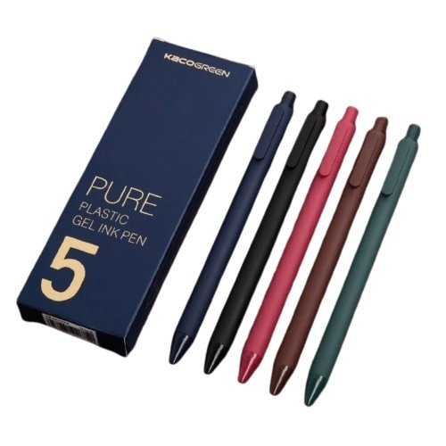 Kaco Pure Macaron Gel Pens - Set of 5 - Assorted colours 0.5mm - INDOFUTURE - PURE - Macaron - Set of 5 - Gel Pens