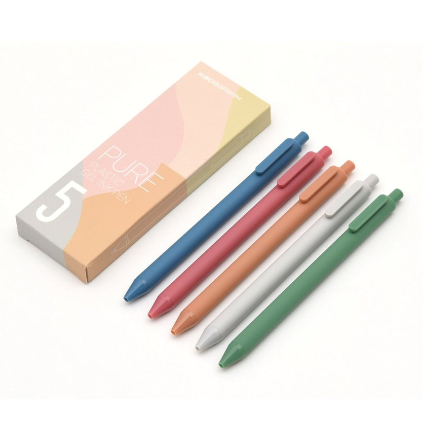 Kaco Pure Macaron Gel Pens - Set of 5 - Assorted colours 0.5mm - INDOFUTURE - Pure-Classic I - Gel Pens