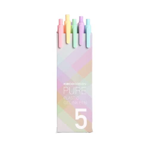 Kaco Pure Macaron Gel Pens - Set of 5 - Assorted colours 0.5mm - INDOFUTURE - Pure-Morandi II - Gel Pens