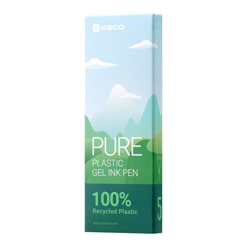 Kaco Pure Recycled Plastic Ink Pen- The Green Hills 5pcs/set - INDOFUTURE - Gel Pens