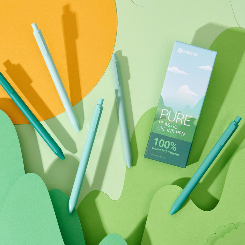 Kaco Pure Recycled Plastic Ink Pen- The Green Hills 5pcs/set - INDOFUTURE - Gel Pens