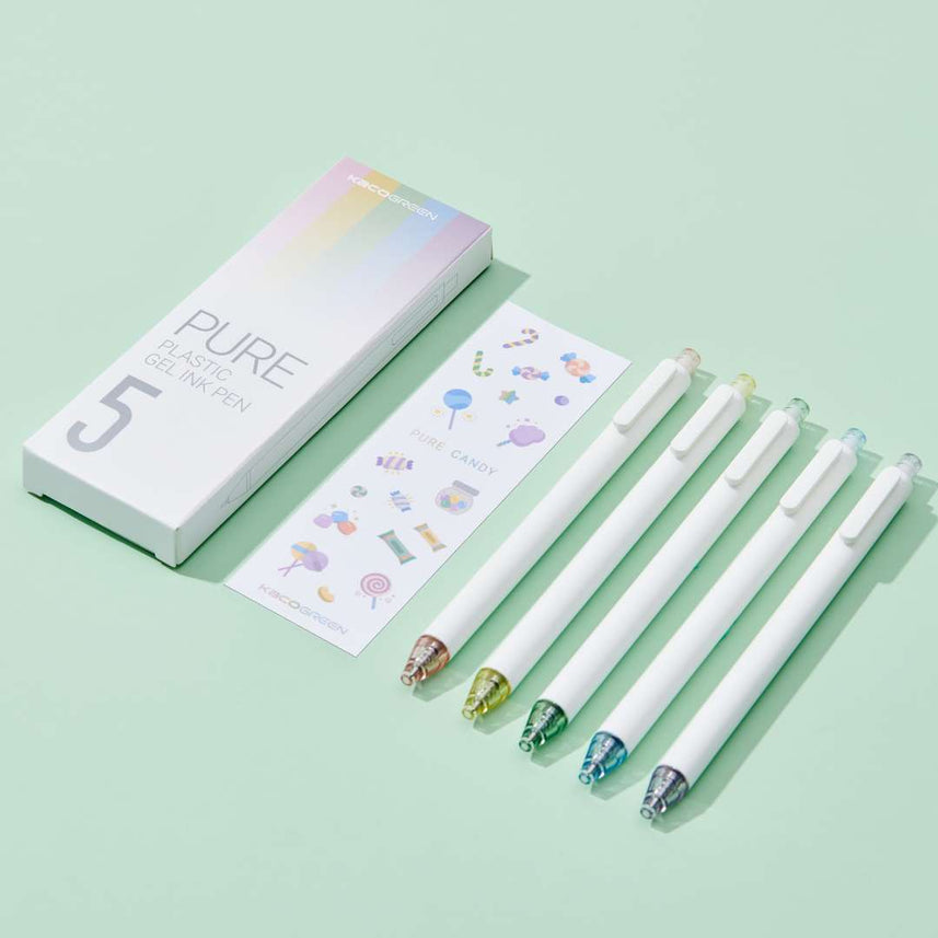 Kaco Pure Soft Touch Candy Series Gel Pens- Pack of 5 - INDOFUTURE - Gel Pens