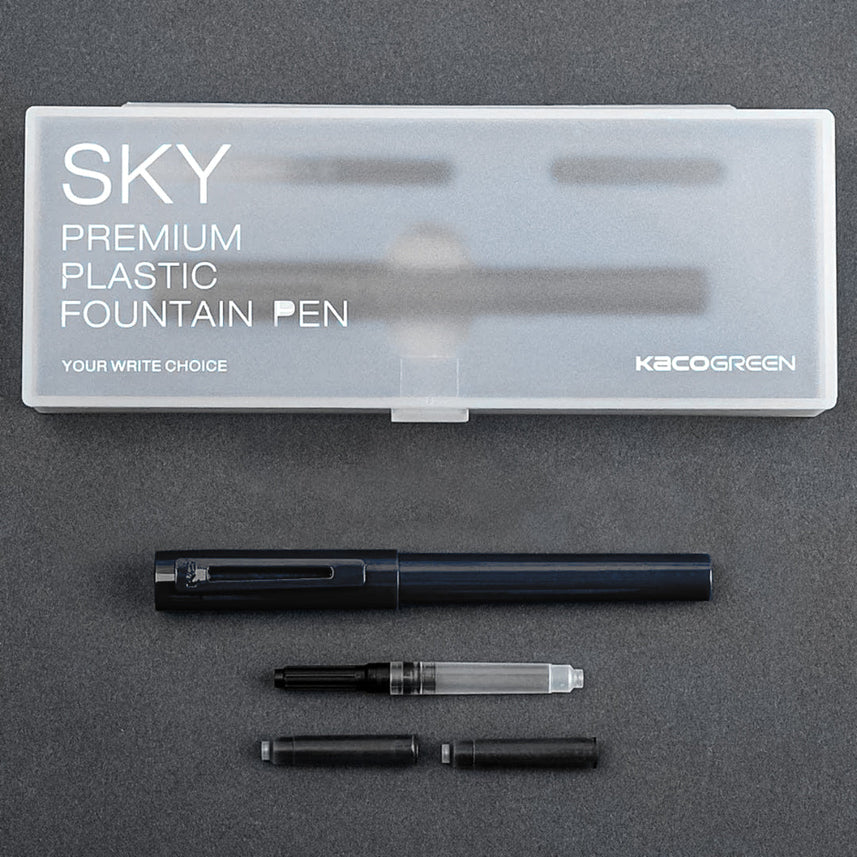 Kaco Sky Plastic Fountain Pen - INDOFUTURE - Kaco - Sky - Black - Fountain Pen