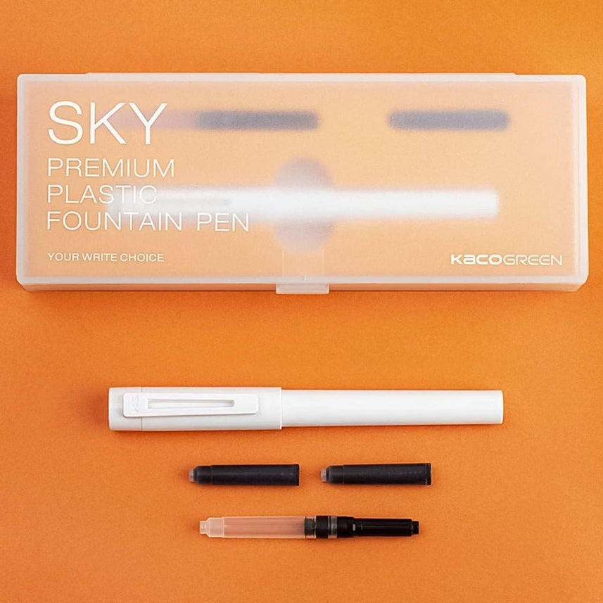 Kaco Sky Plastic Fountain Pen - INDOFUTURE - Kaco - Sky - White - Fountain Pen