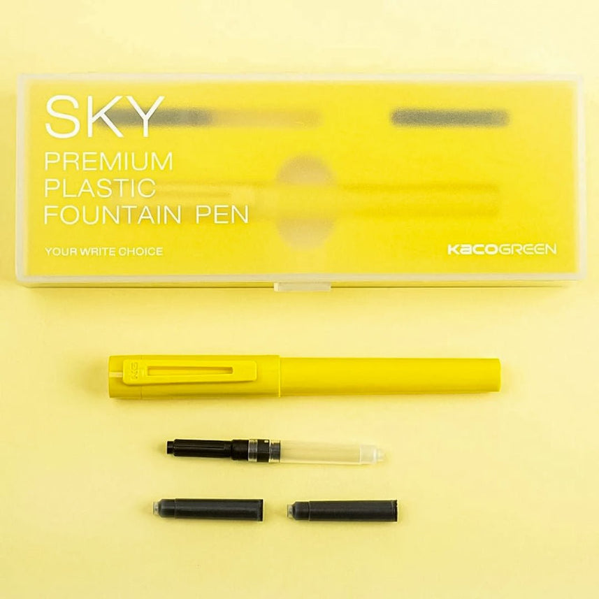Kaco Sky Plastic Fountain Pen - INDOFUTURE - Kaco - Sky - Yellow - Fountain Pen
