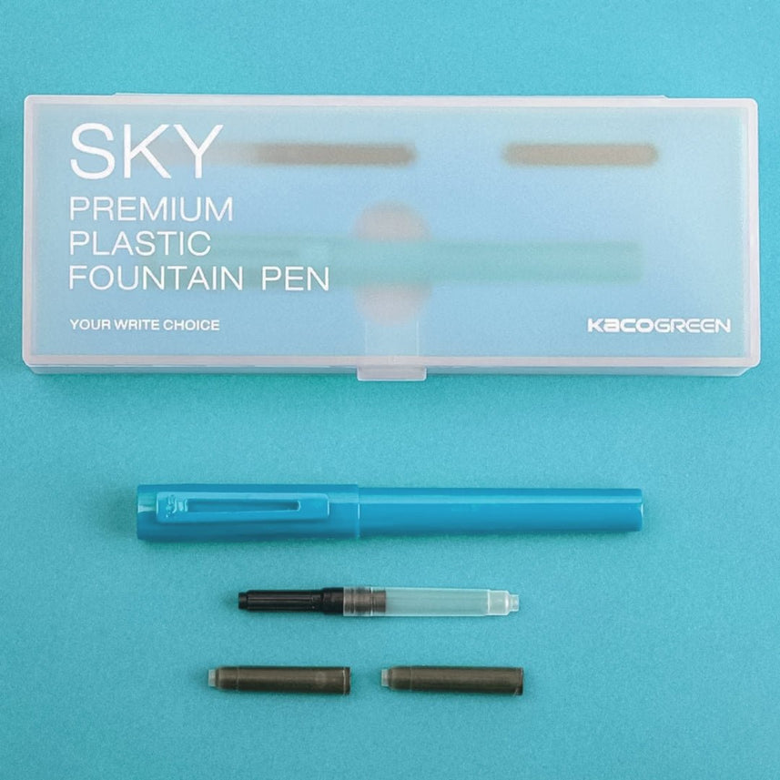 Kaco Sky Plastic Fountain Pen - INDOFUTURE - Kaco - Sky - Sea - Green - Fountain Pen