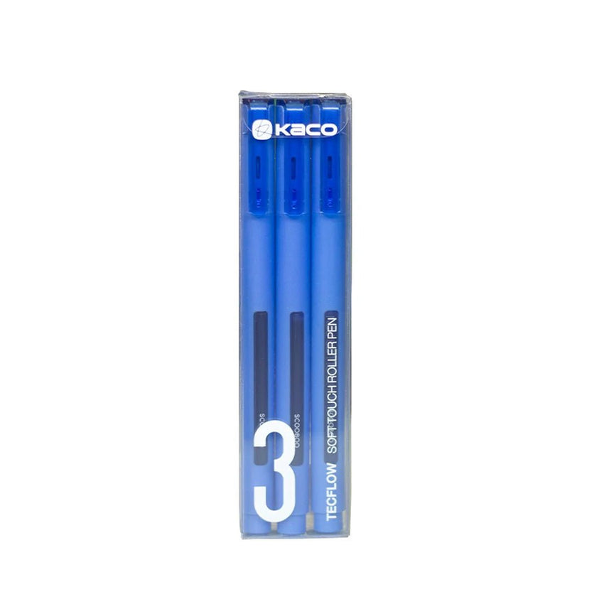 Kaco Tecflow 0.5mm Roller Gel Pen - Pack of 3 - INDOFUTURE - SCO101 - 3 - Gel Pens