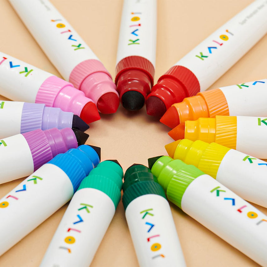 Kalor Washable Watercolour Pen 24 Colours With B5 Colour Filling Card (Dinosaur World) - INDOFUTURE - WP2009 - 01 - Highlighter