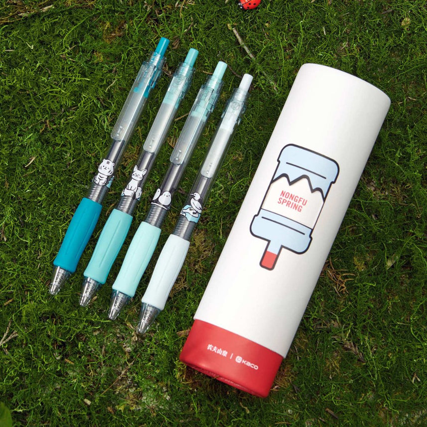 Keybo Gel Ink Pen 4pcs/set with new grip(NONGFU SPRING) - INDOFUTURE - Gel Pens