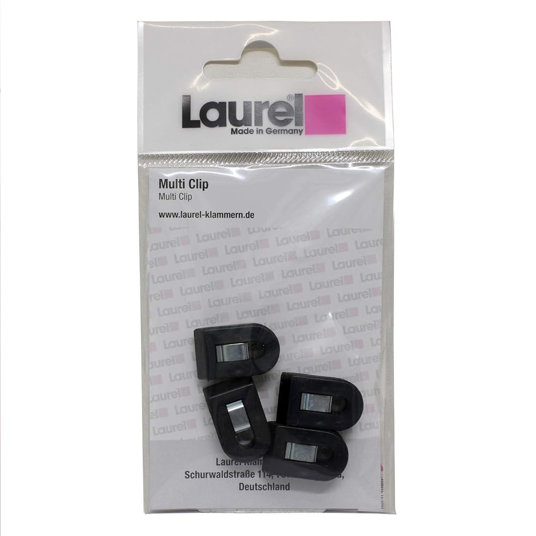 Laurel | Black | Multi Clip Pegy | 15x25mm | 4 Clips