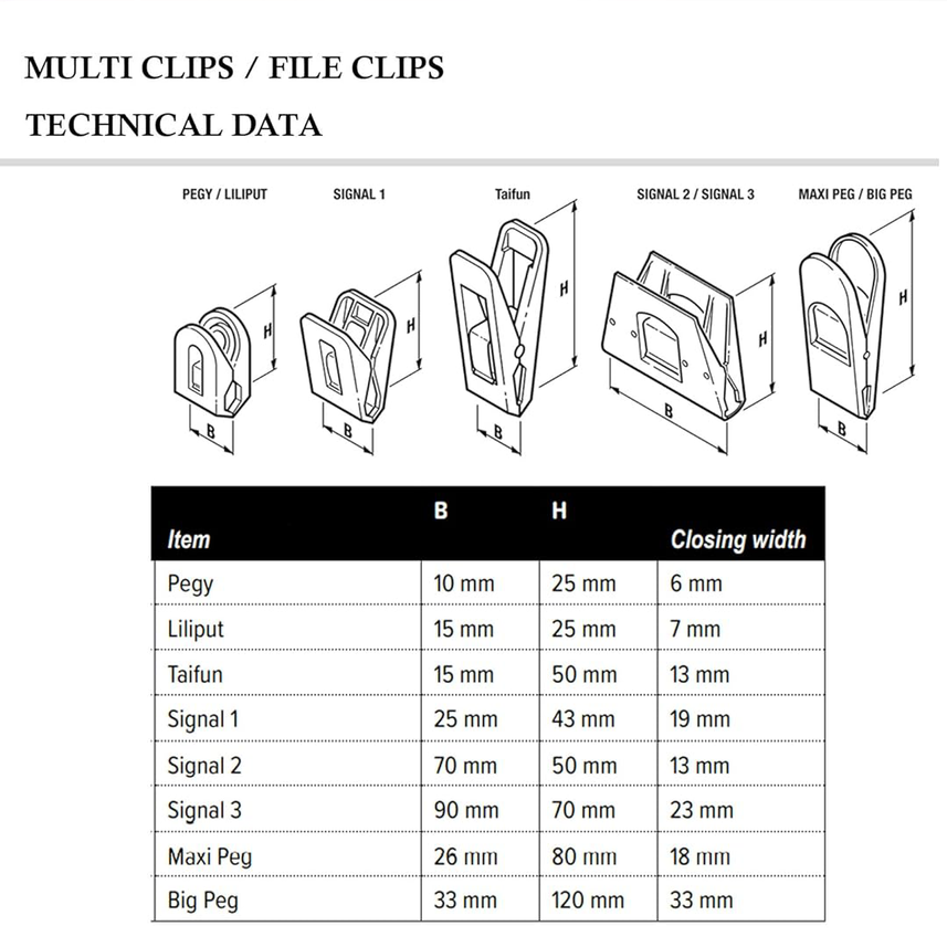 Laurel | Black | Multi Clip | Signal 1 | 25x43mm | 10 Pieces
