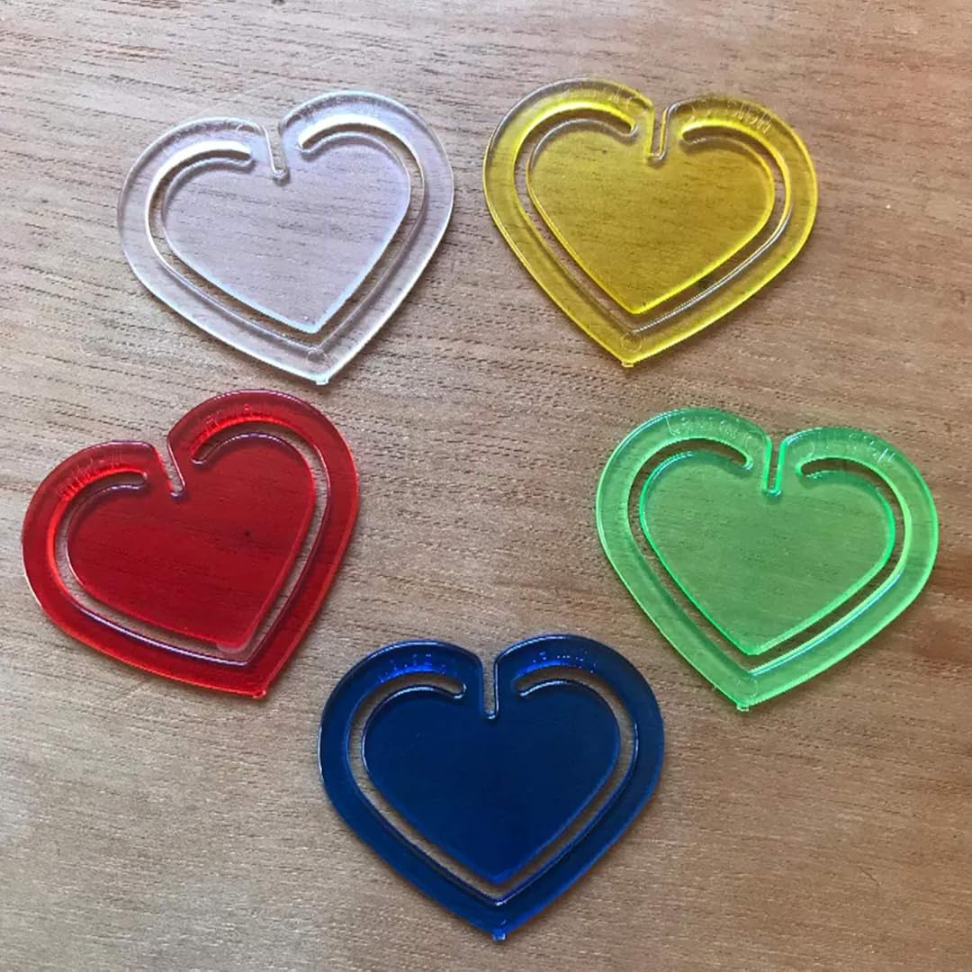 Laurel | Decorative Clip | Heart Shaped | U Clips | Assorted Colours | 30mm | 25 Clips Pack