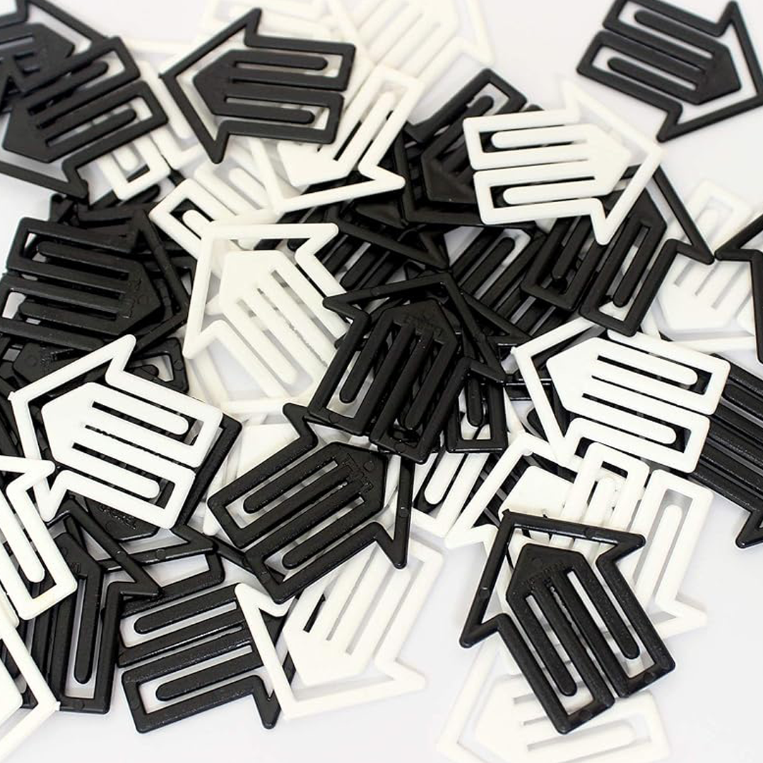 Laurel | Decorative Multipurpose Clip | Arrow Shaped | Black & White | 30mm | 50 Clips Pack