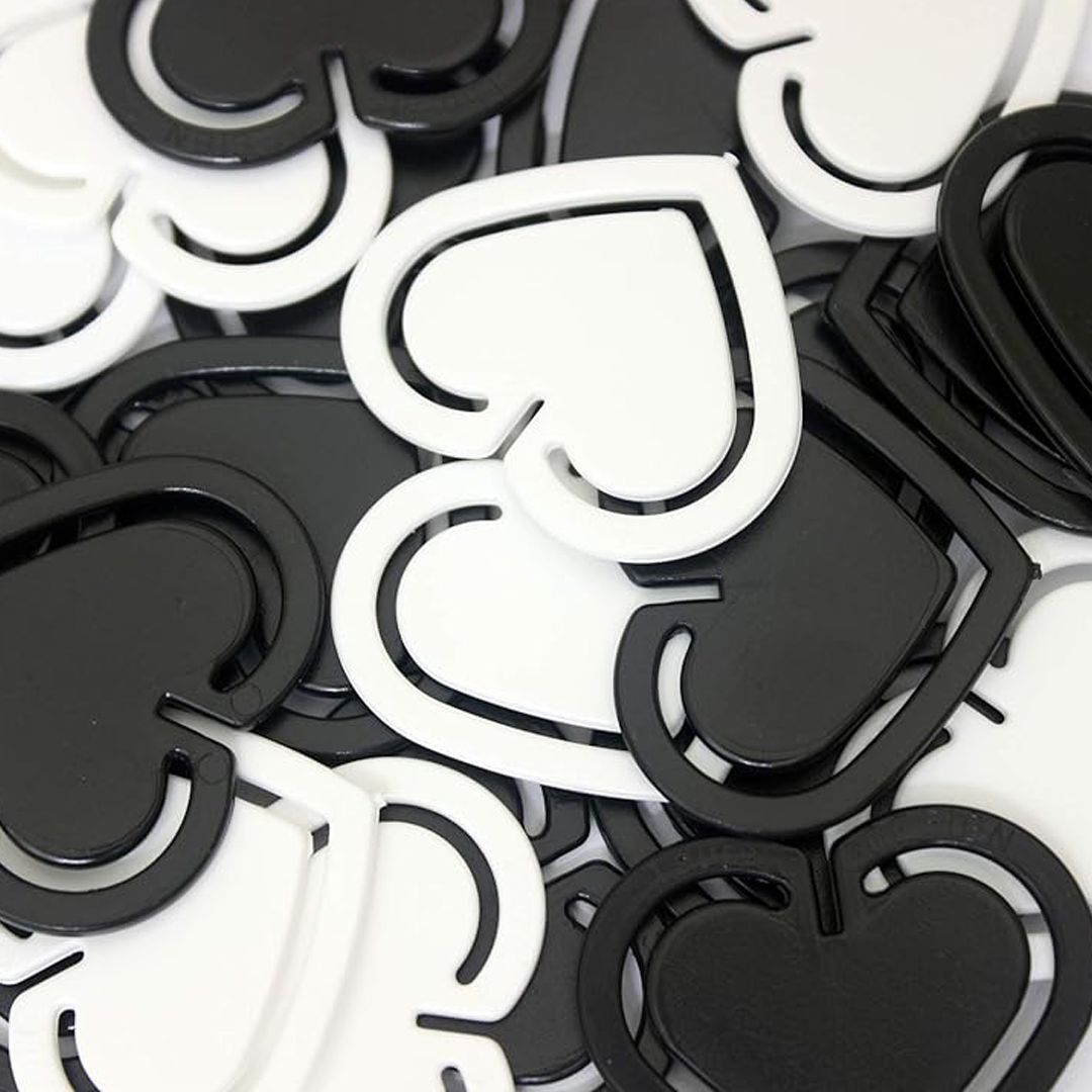 Laurel | Decorative Multipurpose Clip | Heart Shaped | Black & White | 30mm | 25 Clips Pack