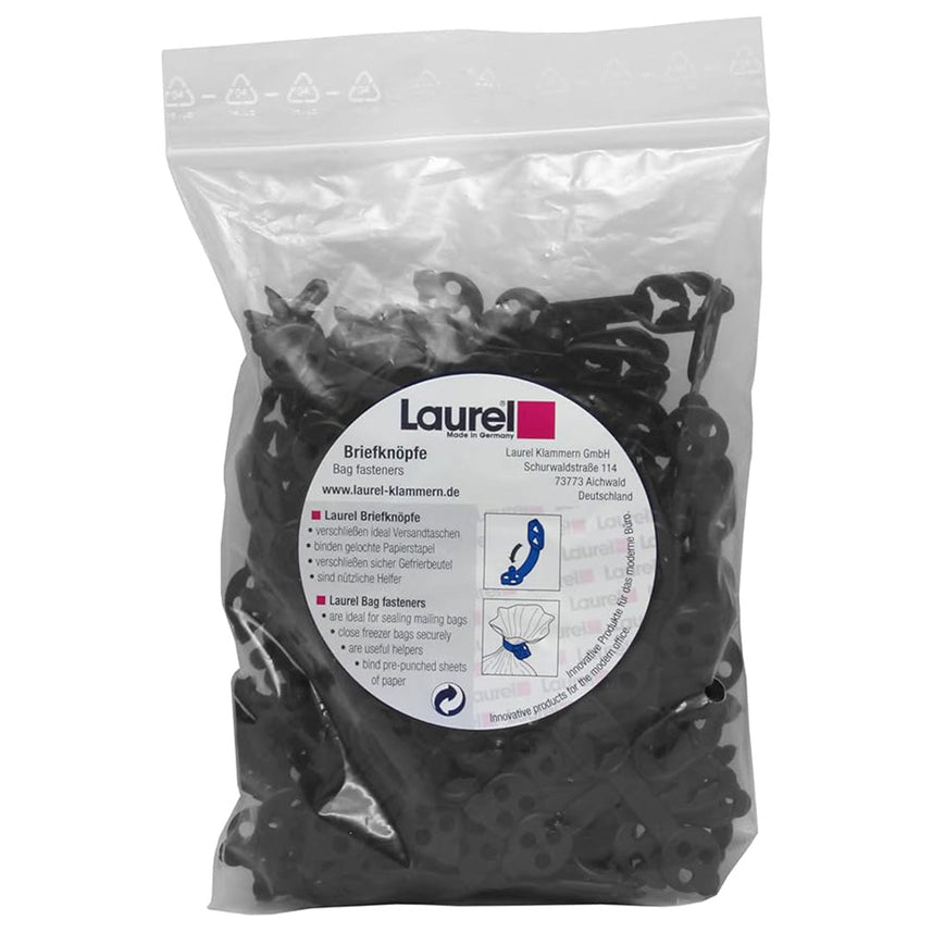 Laurel | Duo Bag | Fastener | Black | 30/38 mm