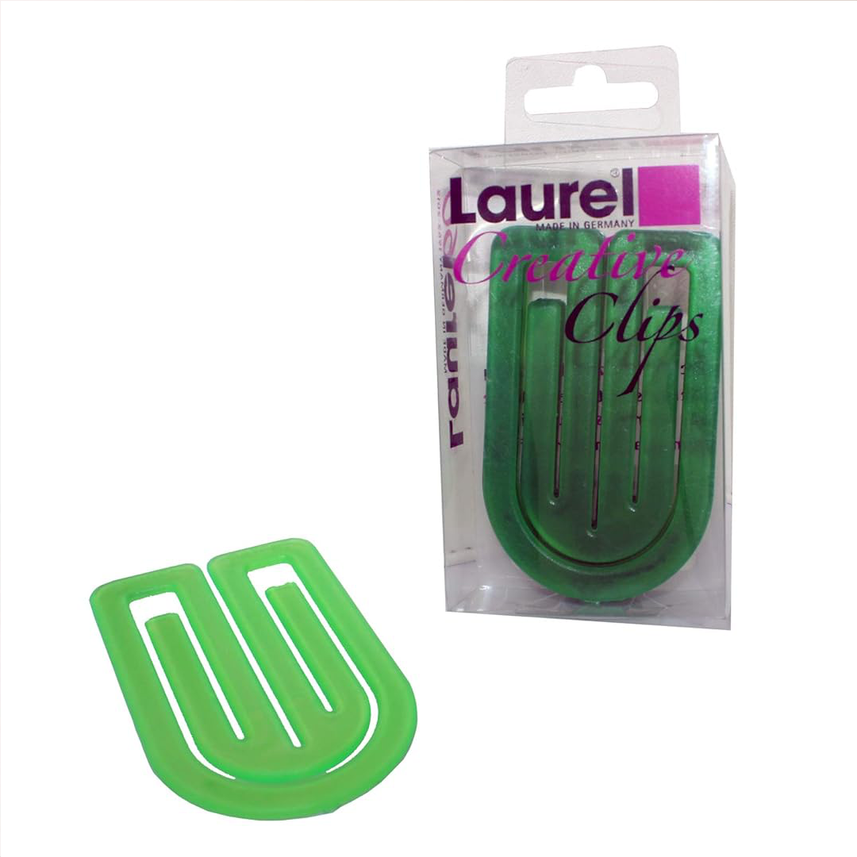 Laurel | KingKlip | Crystal Green | Feather Light Paper Clip | 50mm | 20 Clips Pack