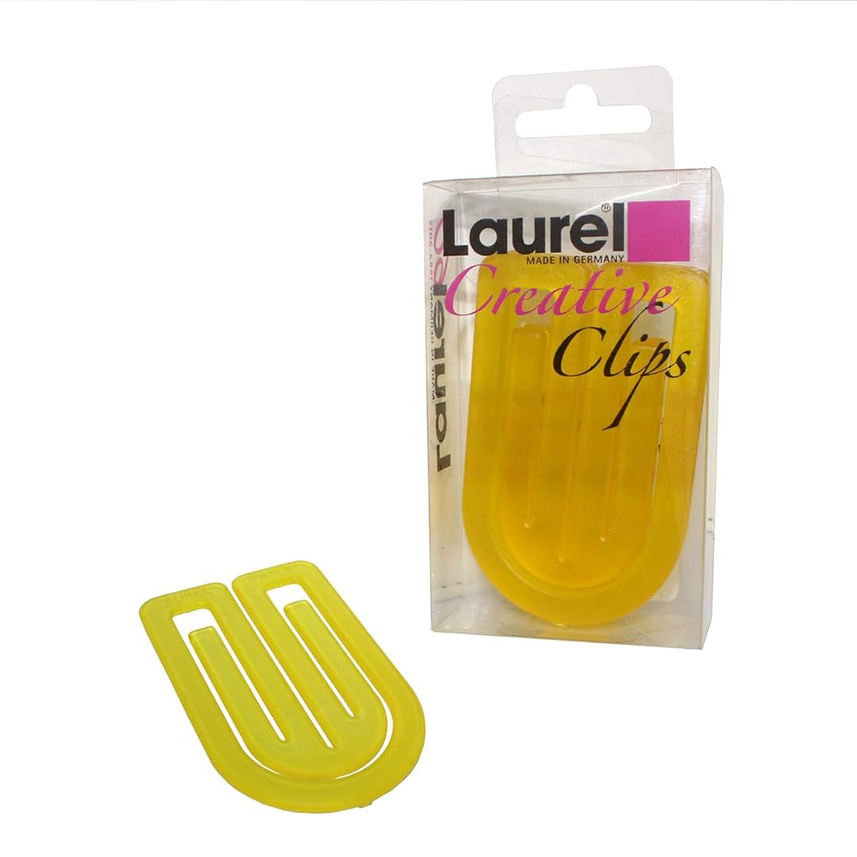 Laurel | KingKlip | Crystal Yellow | Feather Light Paper Clip | 50mm | 20 Clips Pack