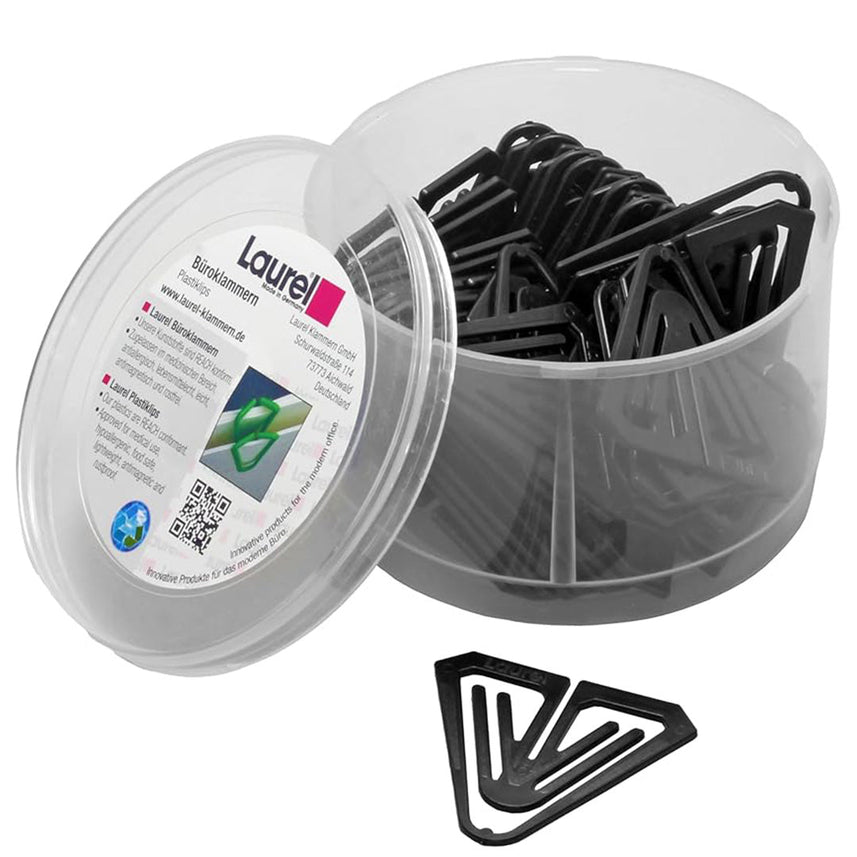 Laurel | Paper Klip | Butterfly | Black | Pack of 50 Klips | 50 mm