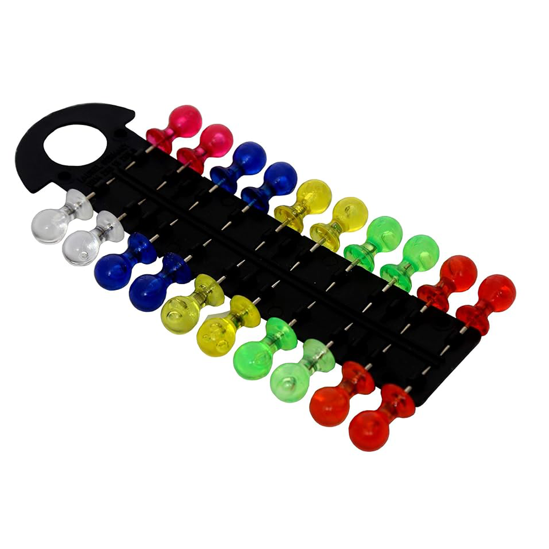 Laurel | Pin Magazine | Crystal Coloured | Push Pins | 20 pins
