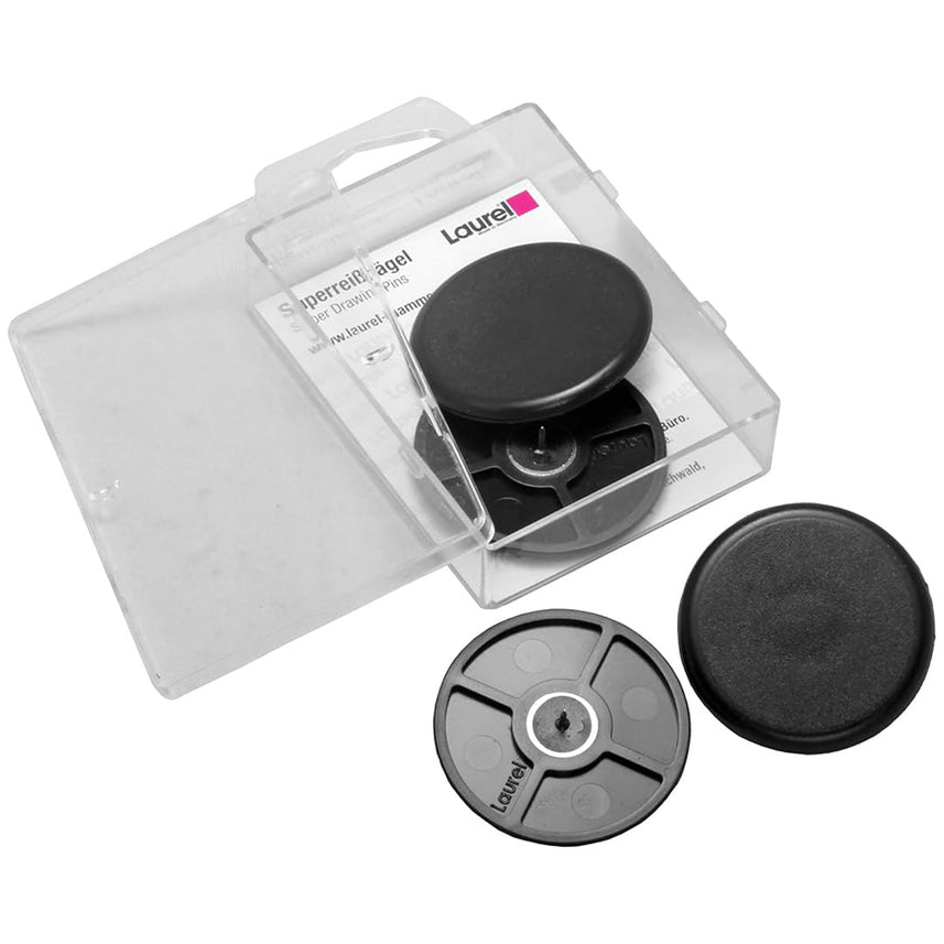 Laurel | Super Drawing Pins | Thumb Tacks | Black | 40 mm