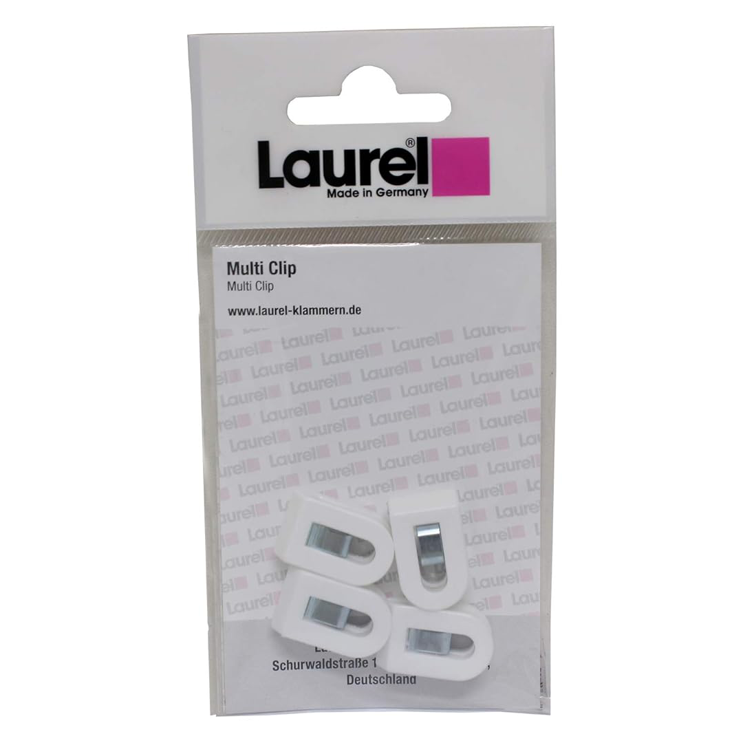 Laurel | White | Multi Clip Pegy | 15x25mm | 4 Clips