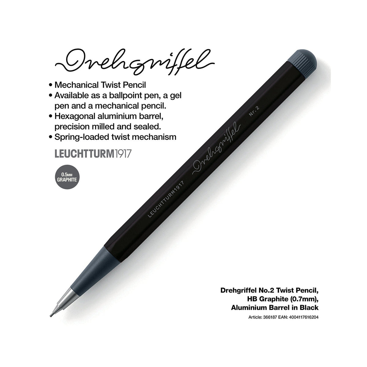 LEUCHTTURM1917 Drehgriffel Nr.2 Pencil - Black