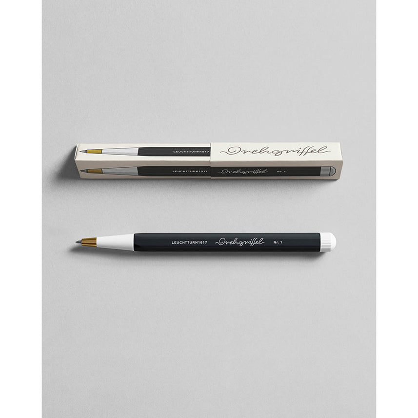 LEUCHTTURM1917 Ball Point Pen with Royal Blue Ink | Drehgriffel No. 1 | Black | Twist Mechanism