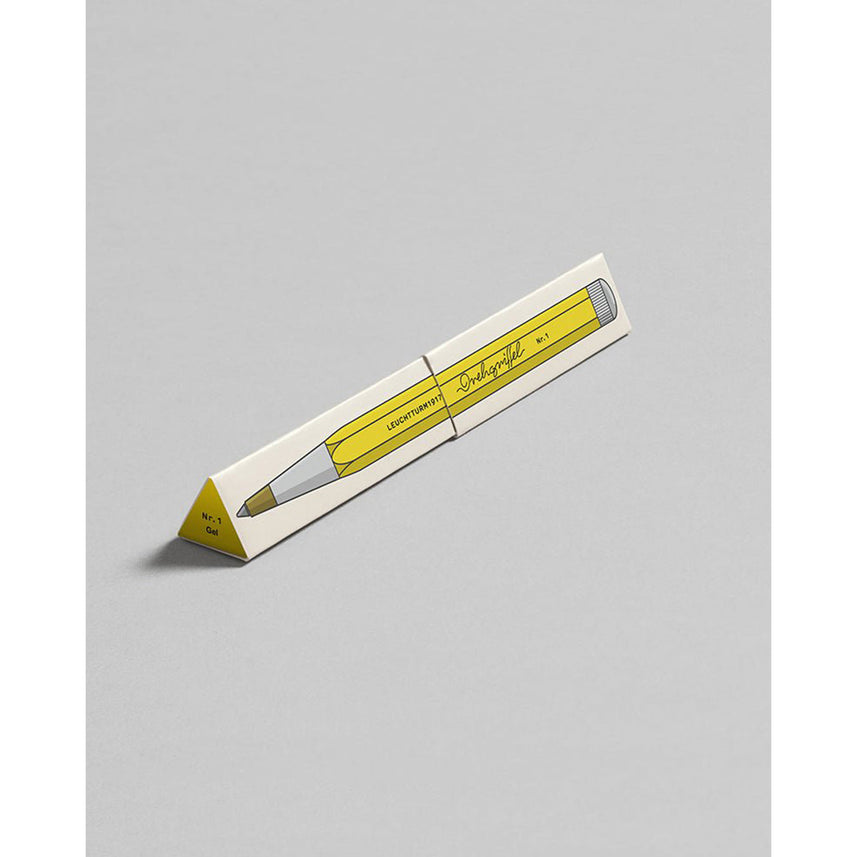 LEUCHTTURM1917 Ball Point Pen with Royal Blue Ink | Drehgriffel No. 1 | Lemon Yellow | Twist Mechanism