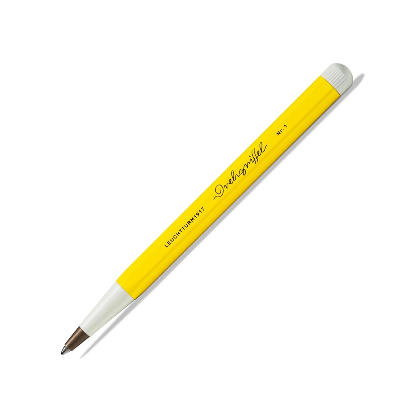 LEUCHTTURM1917 Ball Point Pen with Royal Blue Ink | Drehgriffel No. 1 | Lemon Yellow | Twist Mechanism