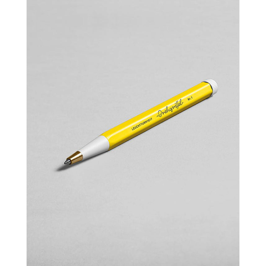 LEUCHTTURM1917 Ball Point Pen with Royal Blue Ink | Drehgriffel No. 1 | Lemon Yellow | Twist Mechanism