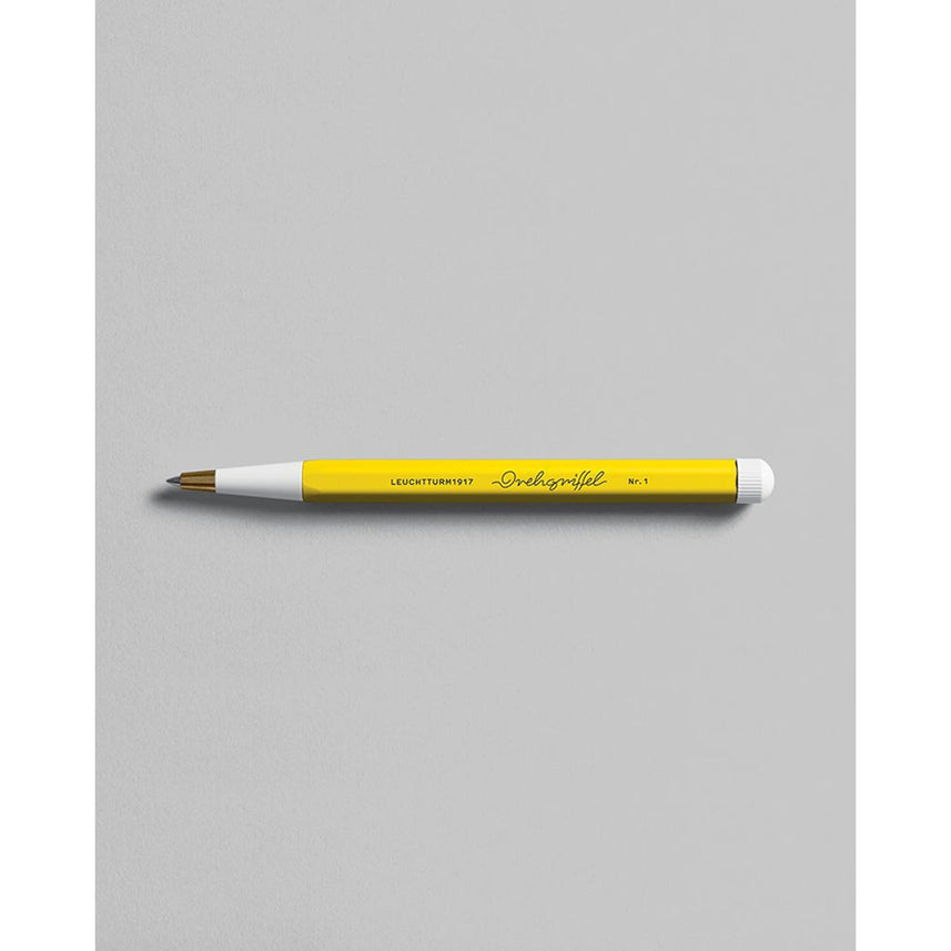 LEUCHTTURM1917 Ball Point Pen with Royal Blue Ink | Drehgriffel No. 1 | Lemon Yellow | Twist Mechanism