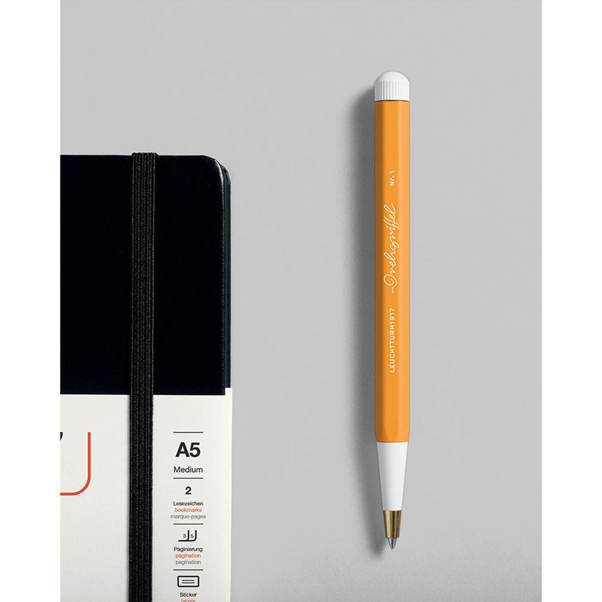 LEUCHTTURM1917 Ball Point Pen with Royal Blue Ink | Drehgriffel No. 1 | Rising Sun Orange | Twist Mechanism
