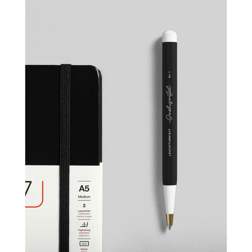LEUCHTTURM1917 Gel Pen with Document Proof Black Ink | Drehgriffel No. 1 | Black | Twist Mechanism