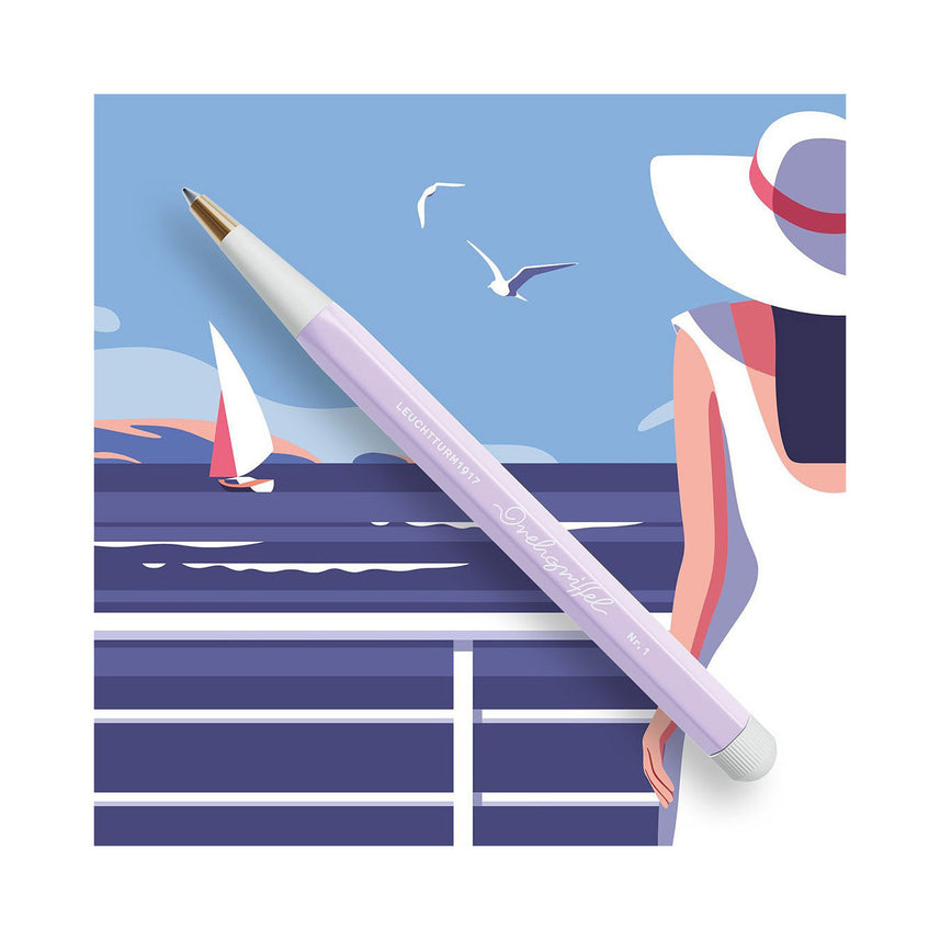 LEUCHTTURM1917 Gel Pen with Document Proof Black Ink | Drehgriffel No. 1 | Lilac| Twist Mechanism