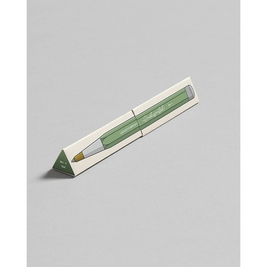 LEUCHTTURM1917 Gel Pen with Document Proof Black Ink | Drehgriffel No. 1 |Sage Green| Twist Mechanism