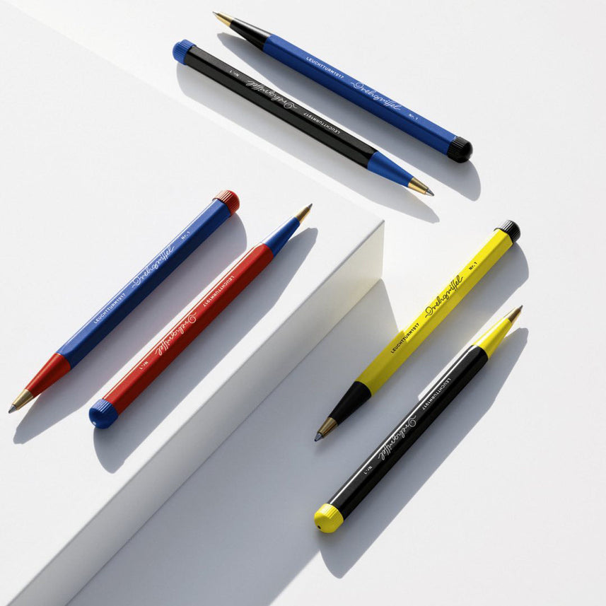 LEUCHTTURM1917 Ball Point Pen with Royal Blue Ink | Bauhaus Edition | Drehgriffel No. 1 | Royal Blue/Red | Twist Mechanism