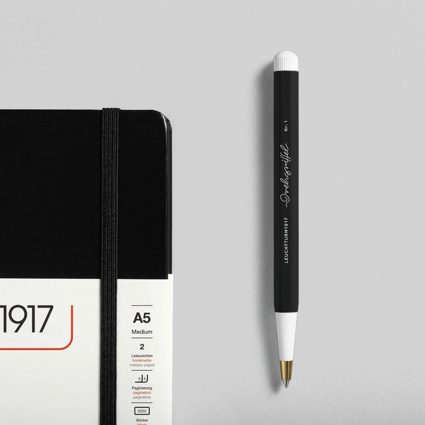 LEUCHTTURM1917 Gel Pen with Document Proof Black Ink | Drehgriffel No. 1 | Black | Twist Mechanism