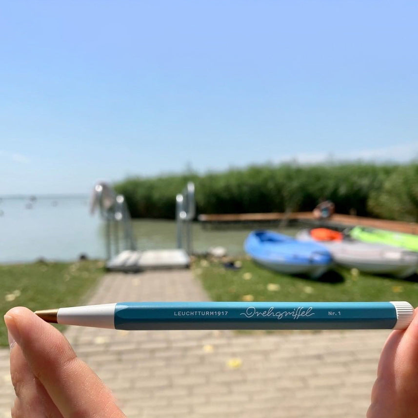 LEUCHTTURM1917 Gel Pen with Document Proof Black Ink | Drehgriffel No. 1 | Stone Blue| Twist Mechanism