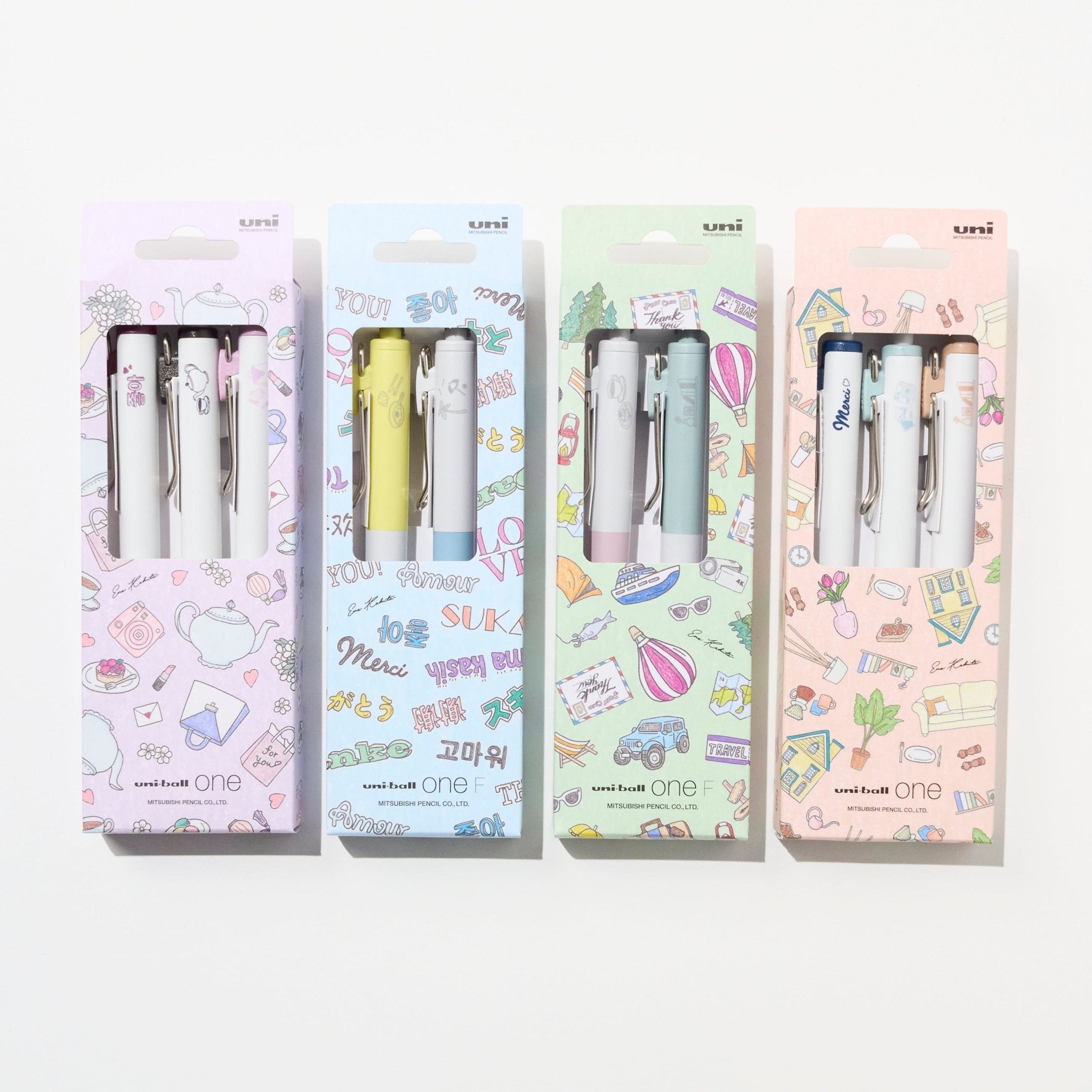 Mitsubishi Pencil | Gel Pens | 0.38mm | Uni One & One F | Ena Kakuta Set