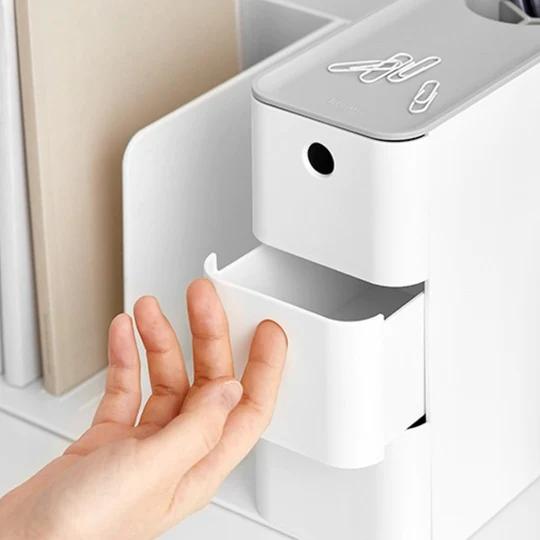 Litem | Combo Book Rack with 3 Drawers| 2 Bookshelf| 1 Pen Stand | Cool Grey