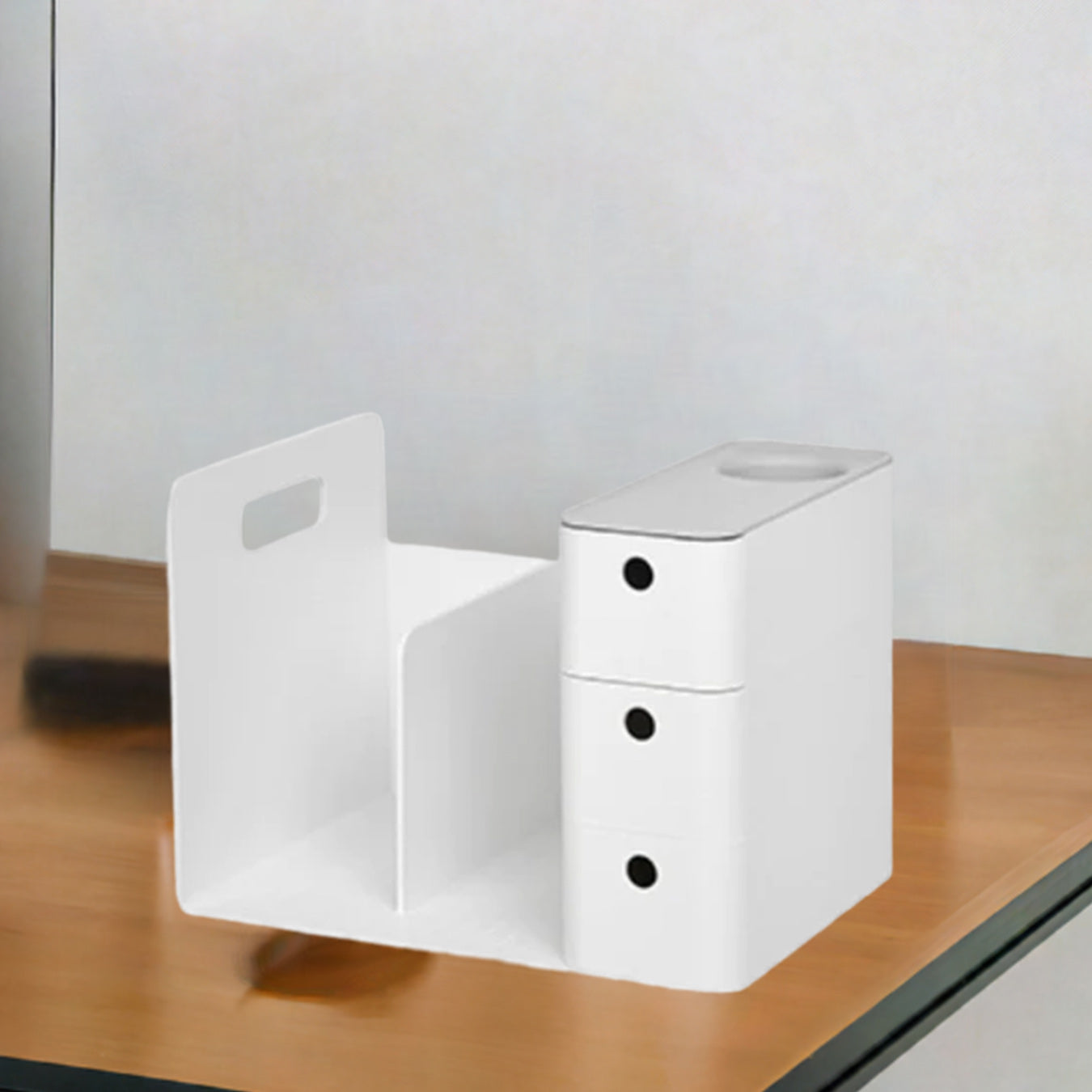 Litem | Combo Book Rack with 3 Drawers| 2 Bookshelf| 1 Pen Stand | Cool Grey