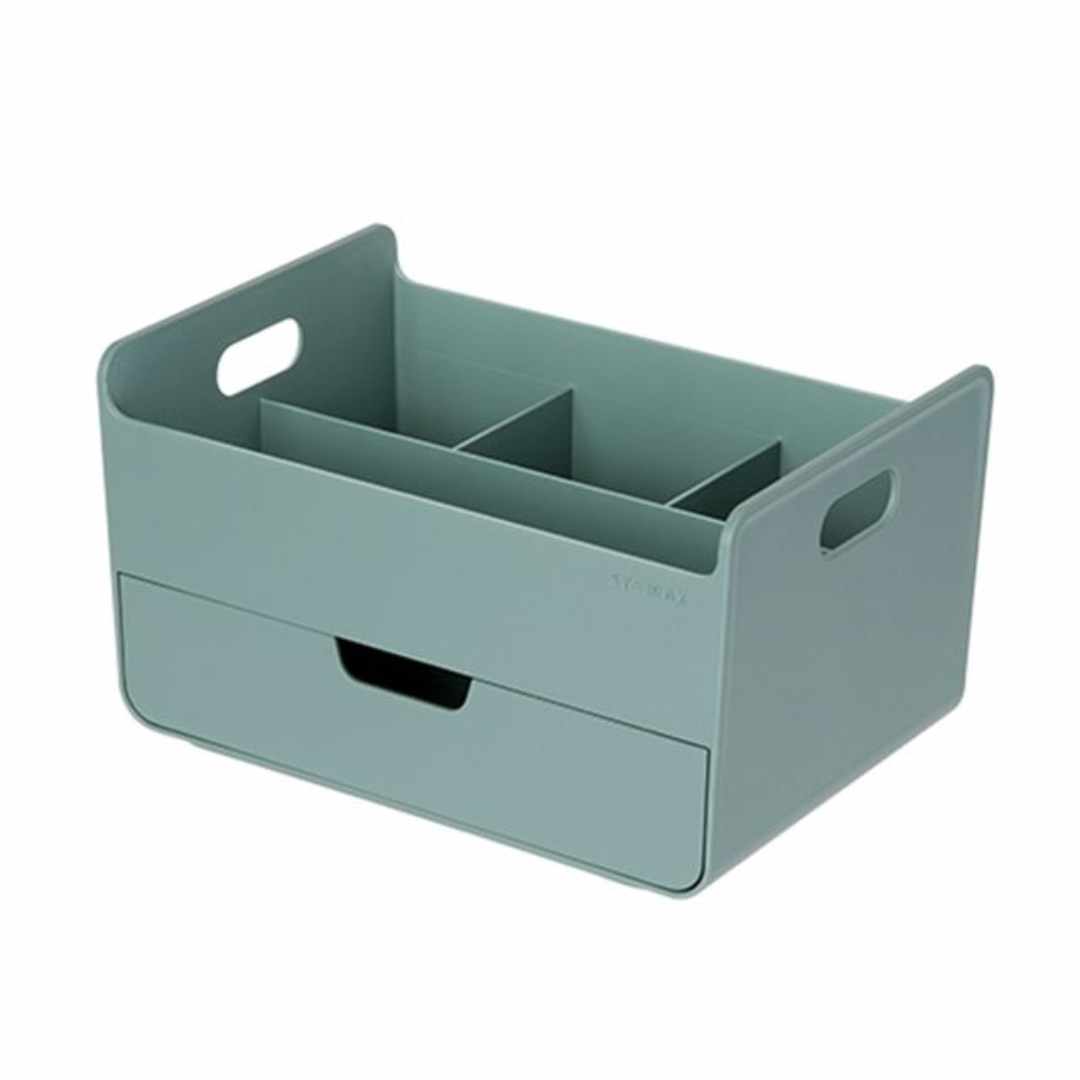 Sysmax Combo Desk Organizer with 4compartments 1 Drawer - Cobalt Green