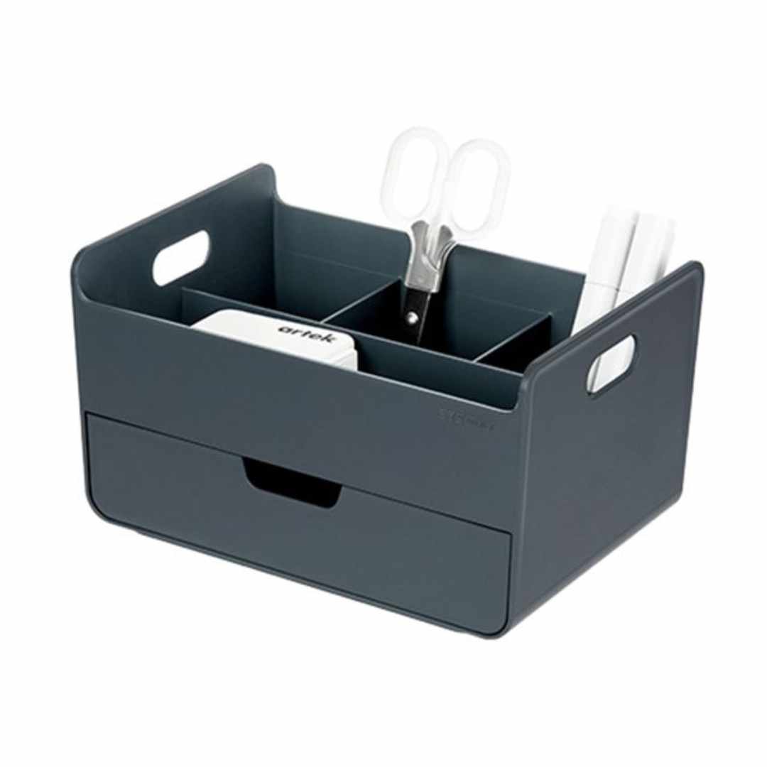 Sysmax Combo Desk Organizer with 4compartments 1 Drawer - Prussian Blue