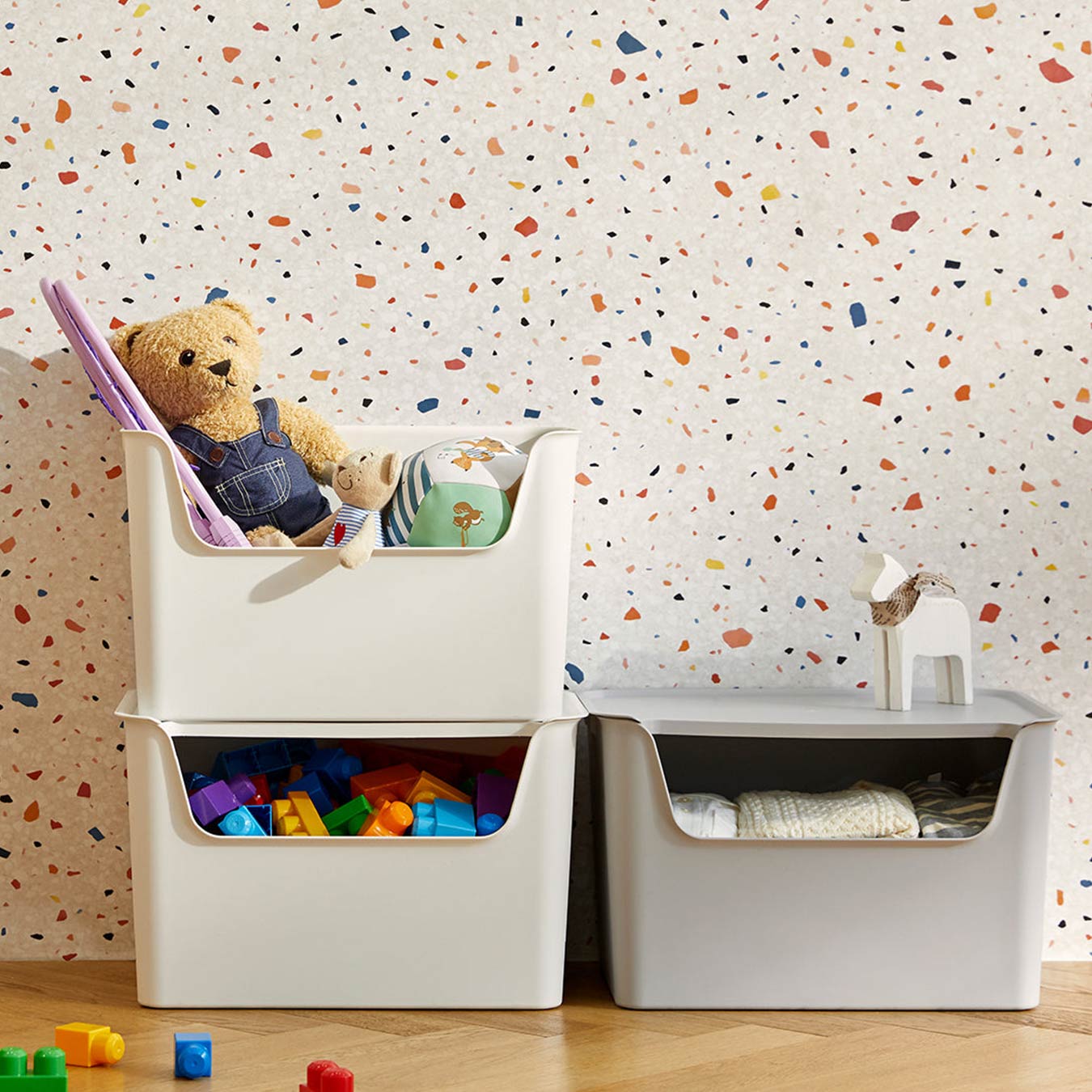 Litem | Multi Utility Storage  Box |Organizer  | 18 liters | Ivory | Living Box | For Office Home & Kitchen