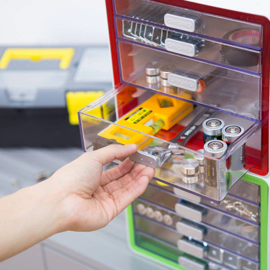 Sysmax | Multi Utility Mini Cabinet | 5 Drawers |Organizer | Red |For Office & Home